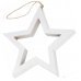 Χριστουγεννιάτικο Ξύλινο Αστέρι Οροφής - Βιτρίνας, Λευκό (18cm)